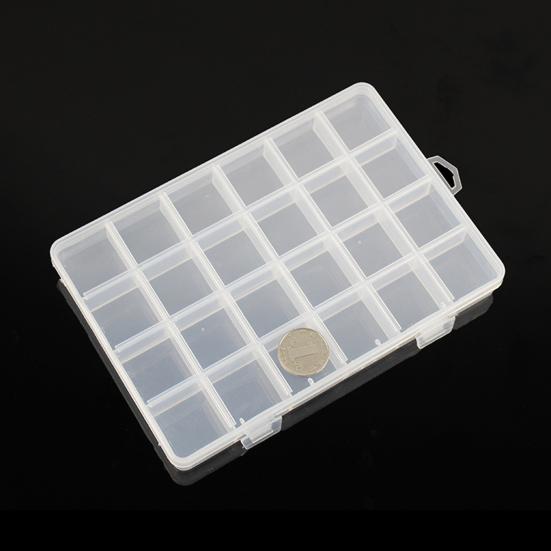 Fishing Tackle Box with Hook 24 Compartments Transparent Multifunctional Empty Storage Box Portable Lure Bait Stationery Container Jewelry Organizer