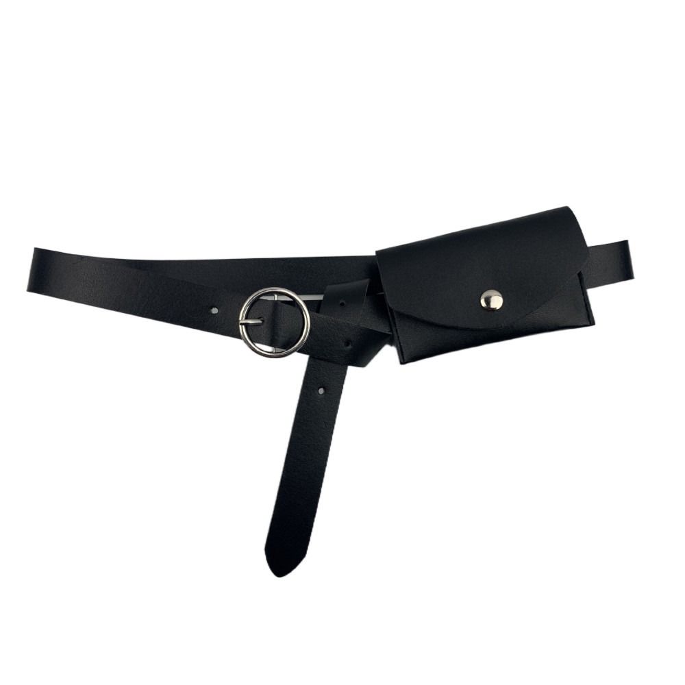 

Жіночі Джинси Повсякденна Сумка з Ланцюгами зі Штучної Шкіри PU Поясна Сумка Металева Пряжка чорний