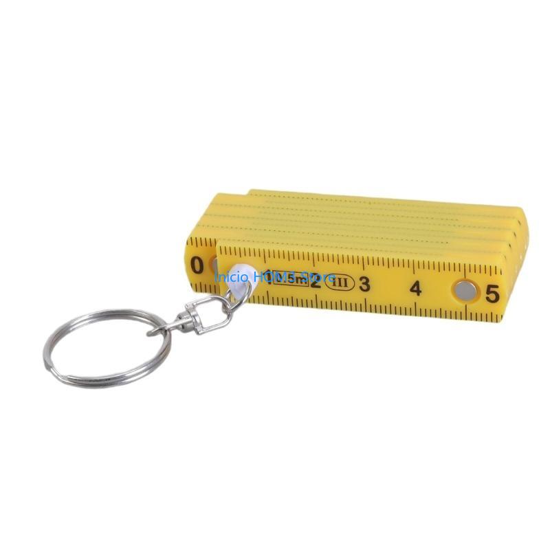 A5YD Multipurpose Folding Ruler Keyring Pocket Sized Ruler Multiple Use Measuring Device 50cm for Quick & Easy Measuring жёлтый