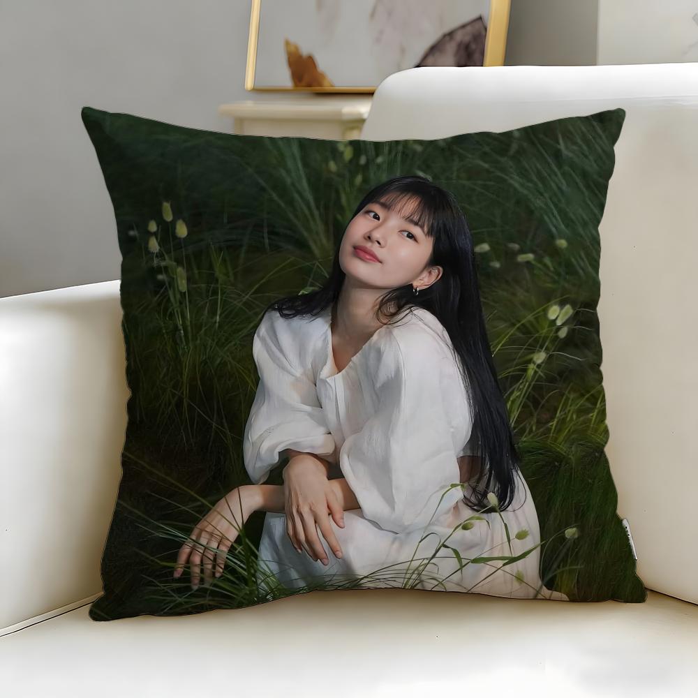 Popular Actress Bae Suzy Cushion Cover Soft  EasyWash Pillow Case  Versatile for Couch Bed Travel and Office