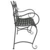 Garden Bench 2 Seater 114 x 56.5 x 90 cm Steel Silver Grey