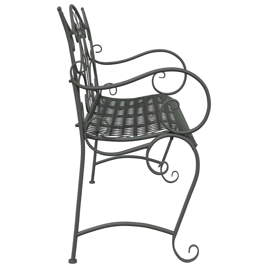 Garden Bench 2 Seater 114 x 56.5 x 90 cm Steel Silver Grey