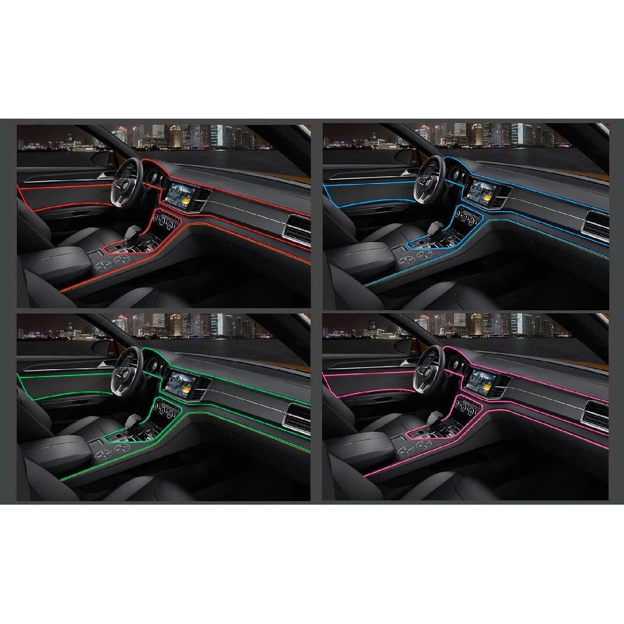 5M Car Interior Led Strip Light Neon EL Wiring Decorative Lamp For Auto DIY Flexible Ambient Light USB Party Atmosphere Diode Neon Lights 4