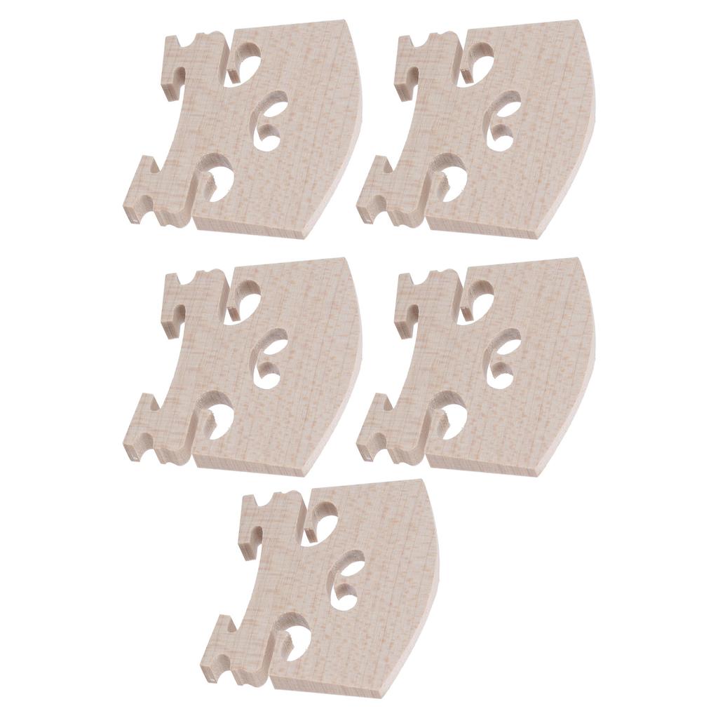 5Pcs Violin Bridge Maple Wood Replacement for 4/4 Size Musical Instrument Accessories