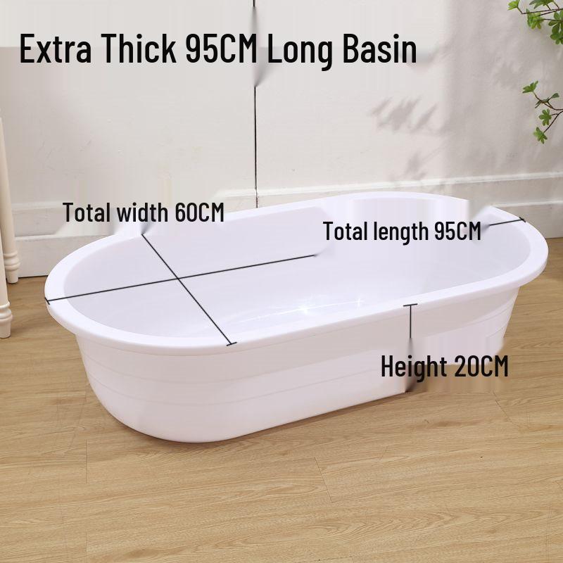 Extra Large Deep Red Oval Plastic Washbasin - Thick and Durable Small 95x60x20cm белый