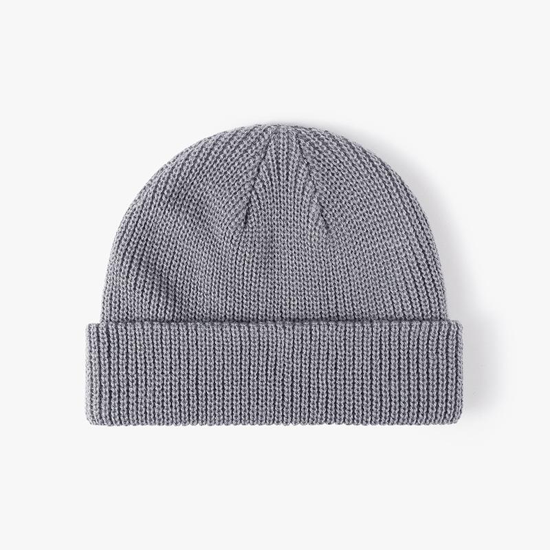 Men Women Winter Thick Warm Hat Plain Beanies for Custom Logo Minimalist Dome Knit Beanie