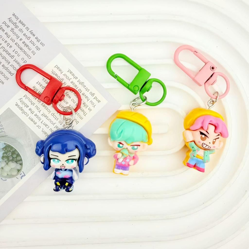 Adorable Anime Demon Hunter Girls Keychain Pendant for Bags and Best Friends