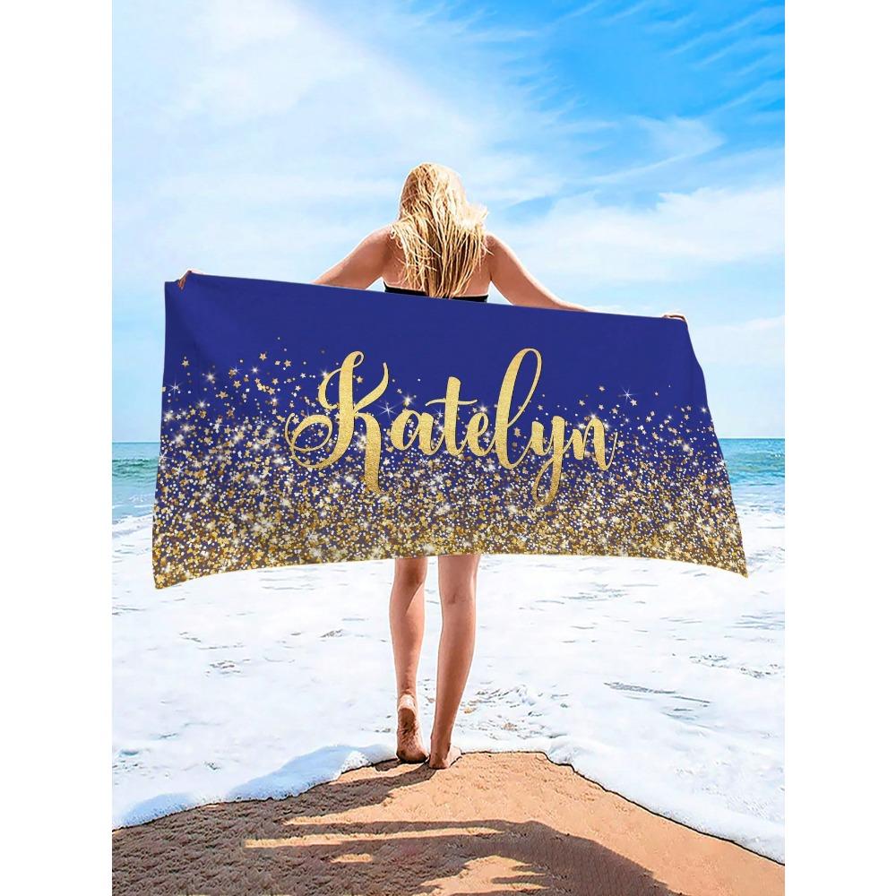 Customized Beach Towel Name Personalized Super Absorbent Bath Towel Lightweight & Compact Pool Towel Summer Seaside Wholesale
