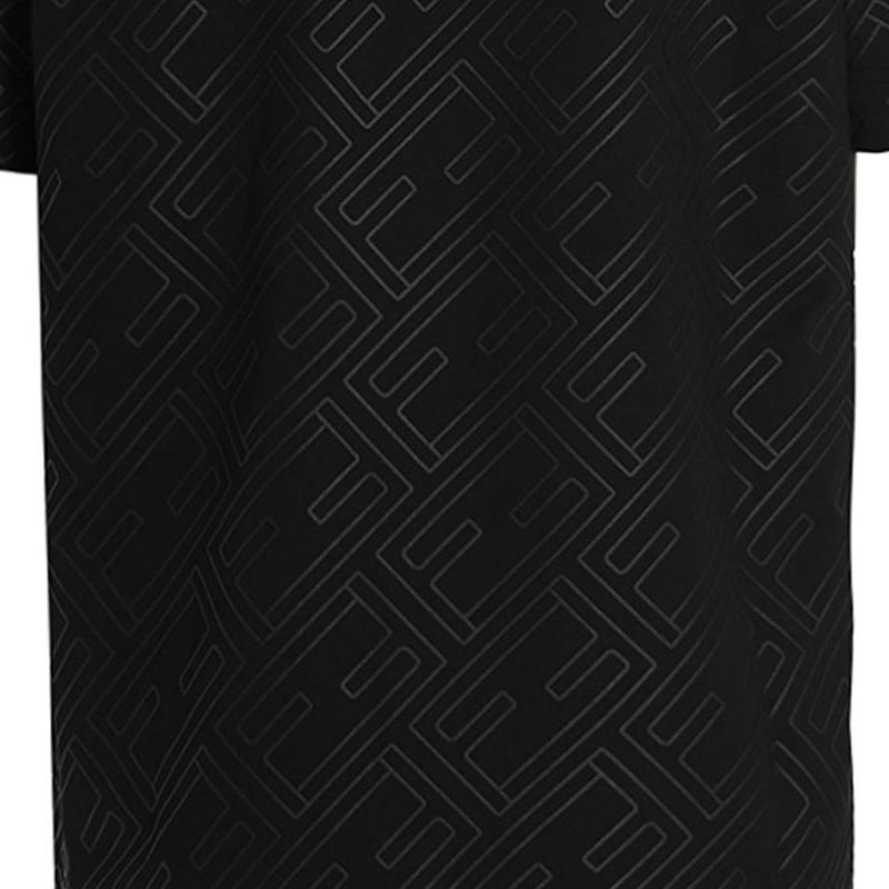 FENDI T-Shirts Men's Black Crew Neck Moderate Straight Fit FY0936AM7KF0QA1