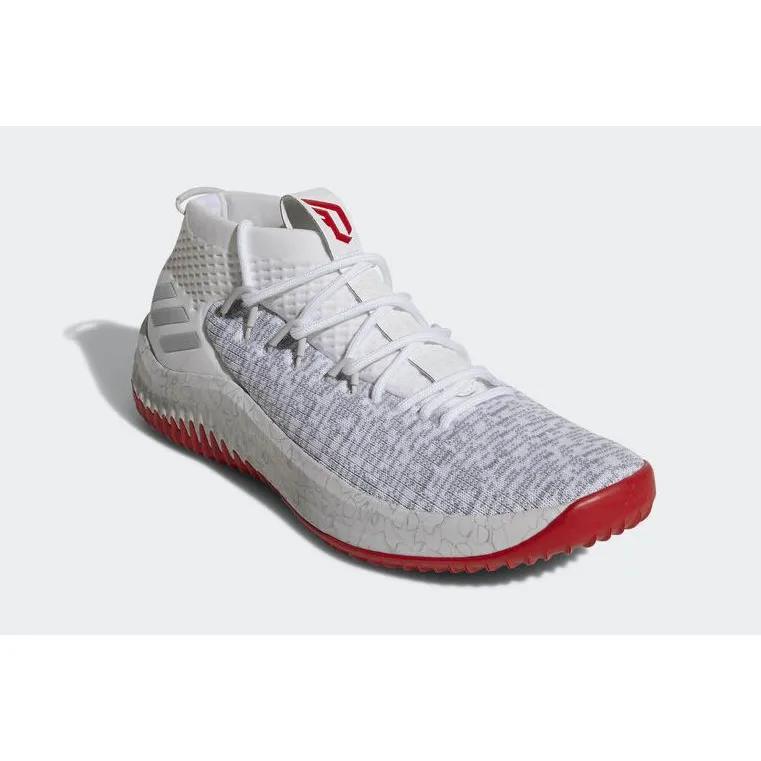 adidas Dame 4 'Rose City' (Unisex) White / Grey-Light Scarlet Basketball Shoes CQ0471
