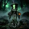 Gothic Home Decor Faceless Witch Statue, Glow-in-The-Dark Ornament, Luminous Resin Mysterious Night Atmosphere Figurine for Halloween Table