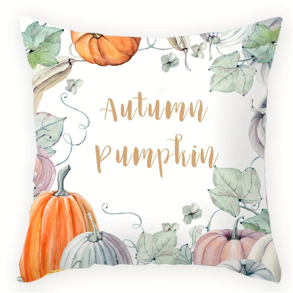 Herbst Kürbisse Aquarellmuster Kissenbezüge Muster Kissenbezug Geeignet für Sofa Schlafzimmer Auto Kissenbezug