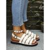 Women's Plus Size New Summer Autumn Flat Woven Casual Single Strap Comfort Sandals