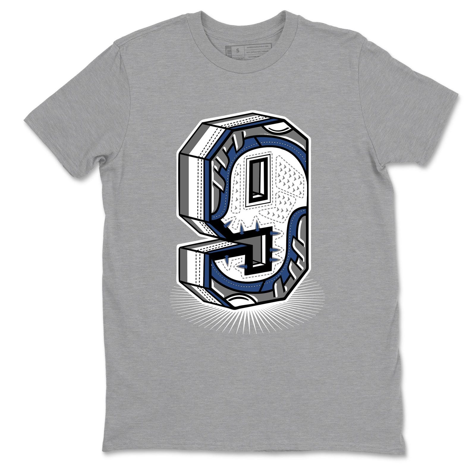 Number Statue graphic Tee. Perfect as a Valentine’s Day gift. 9s Flint Grey S