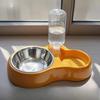 Cat Bowl, Pet Bowl, Automatic Water Dispenser, Stainless Steel Double-bowl Integrated Anti-tipping Food Bowl for Cats and Dogs