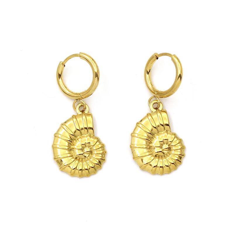 Stylish Seaside Resort Earrings: Seahorse, Sea Turtle & Crab Pendants in Gold-Plated Stainless Steel