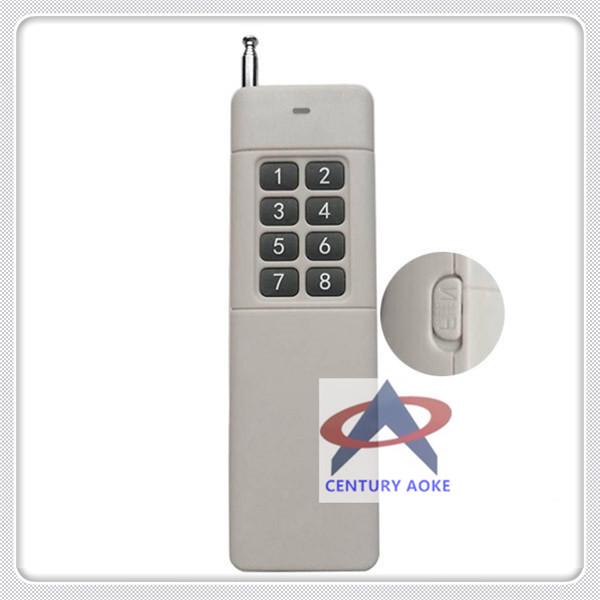 12V 8-Way Wireless Remote Control Switch for Motor/Light with Learning Code, Jog/Self-Lock