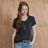 Basic Slub STreTch Round ShorT Sleeve T shirT zf08qT035na