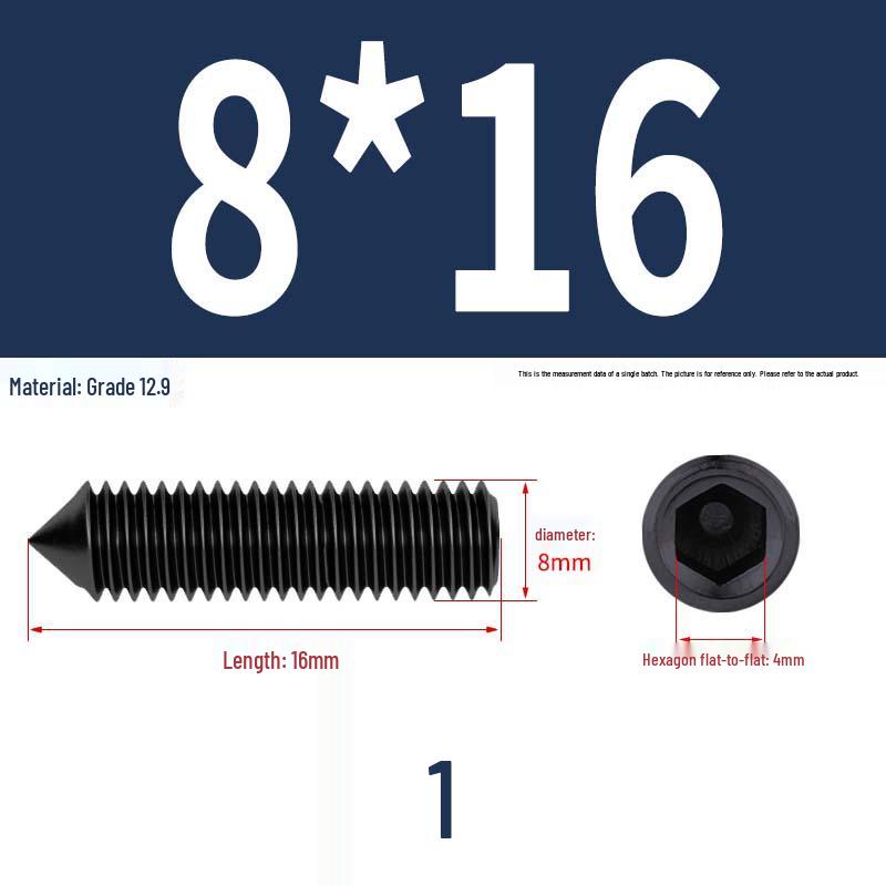 12.9 Edelstahl 304 Innensechskant Kegelspitze Gewindestift M2/M3