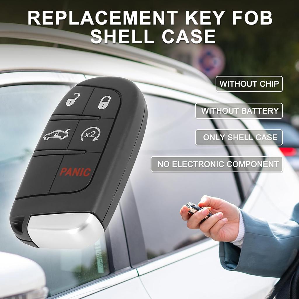 Key Fob Shell Case for Dodge Journey 2012-2016 5 Buttons Plastic Replacement | Keyless Entry Remote Control Key Shell Case 1 Pcs