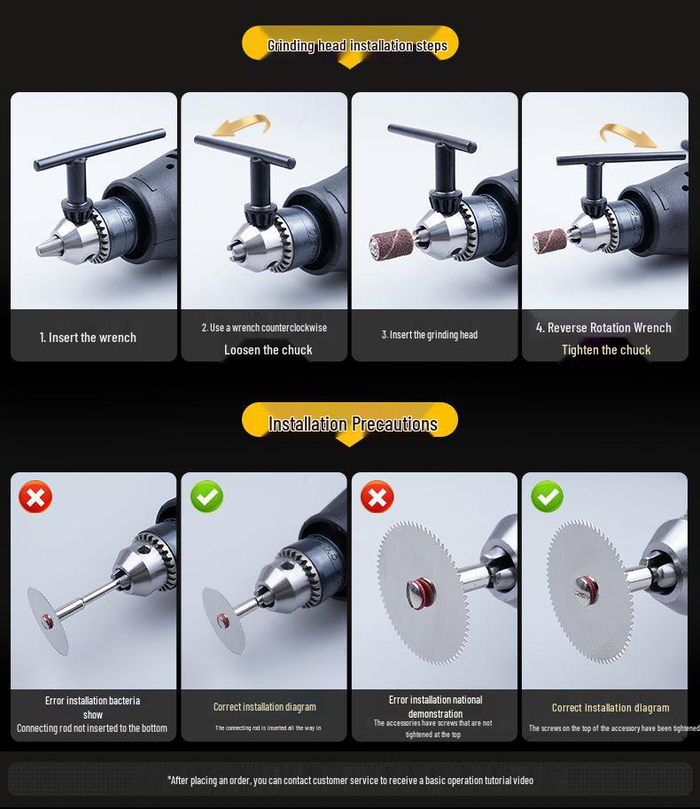 High-Power Handheld Electric Grinder: Wood Carving, Jade Polishing, and Small Drill Tool