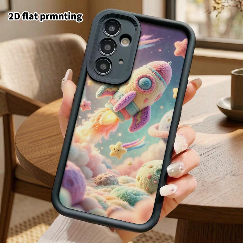 Phone Case: 2D Flat, Suitable for Samsung Galaxy A34 A35 M05 M06 S20 S22 S21 FE Plus 5G Protective Case, Space Rocket, Perfect Christmas and Halloween