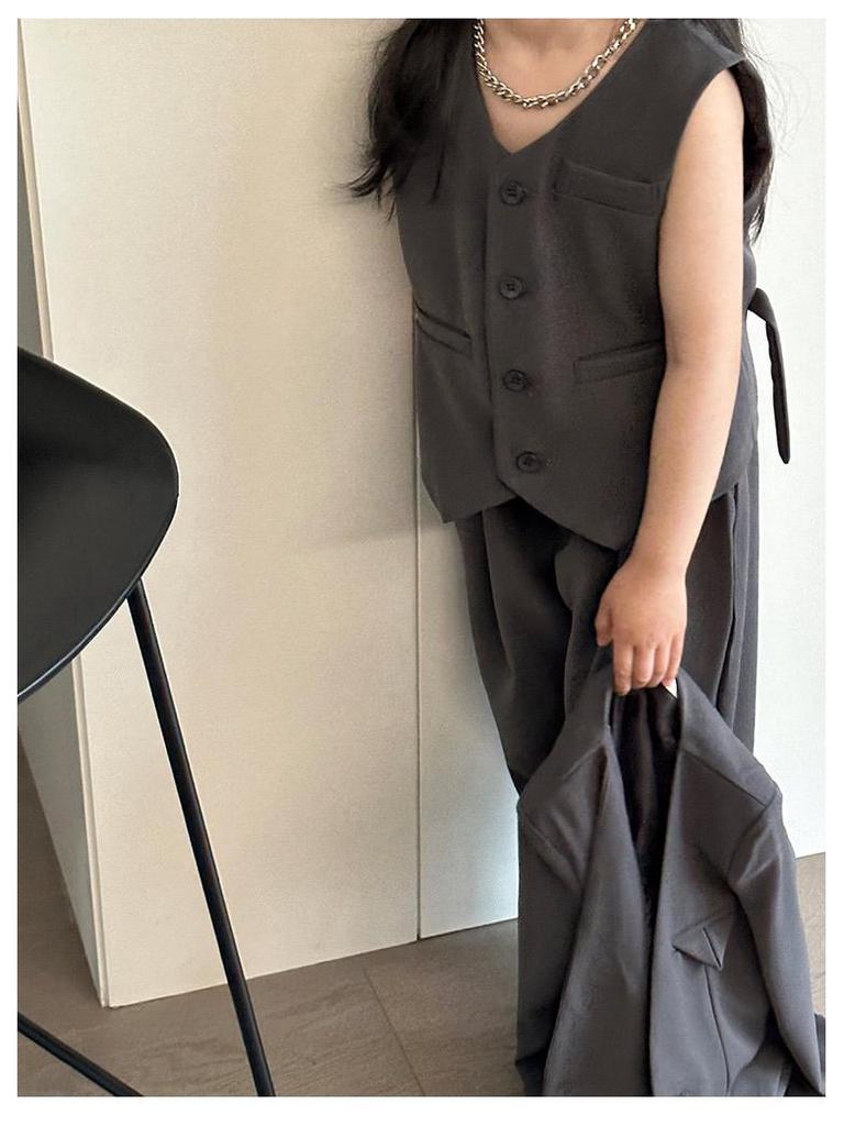 Automne 2025 Ensemble 3 Pièces Bonbon pour Filles - Ensemble Blazer Style Coréen