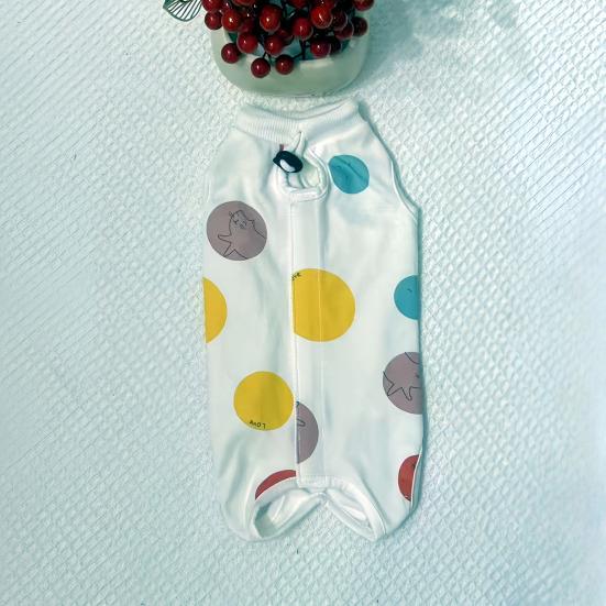 Herstelpak voor Katten Zachte Katoenen Kleding Schattige Cartoon Print Kat Vierpoot Kleding