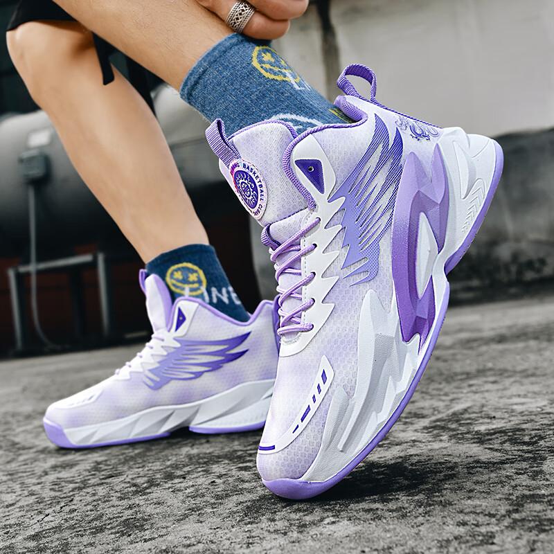 Putian Basketball Shoes Men's and Women's Autumn Non-slip, Wear-resistant, Shock-absorbing, High-top Mesh Breathable, Student Mandarin Duck Two-color