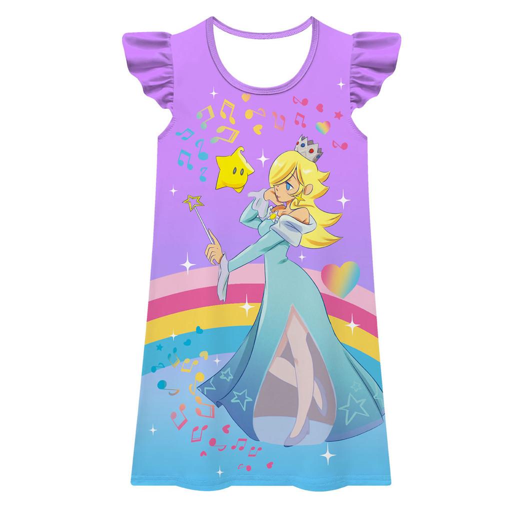 

83068 Kids Girls Princess Rosalina Printed Colorful Dress 160cm фіолетовий