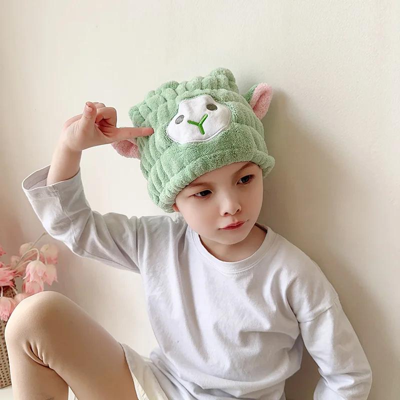 Sheep Microfiber Dry Hair Towel Cute Cartoon Women And Child After Shower Hair Drying Hat Absorption Turban Towels Bathing Tools