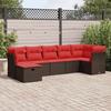 VidaXL Garden Lounge Set with Cushions 7 Pcs Brown Wicker 3325310