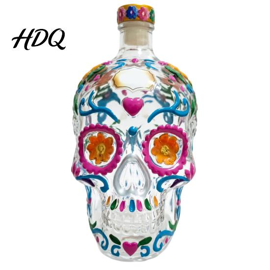 Unique Whiskey Decanter Skull Shape Glass Decanter 350ml Liquor Bottle with Stopper Stylish Display 3D Gothic Home Bar Decor Gift for Men Decor