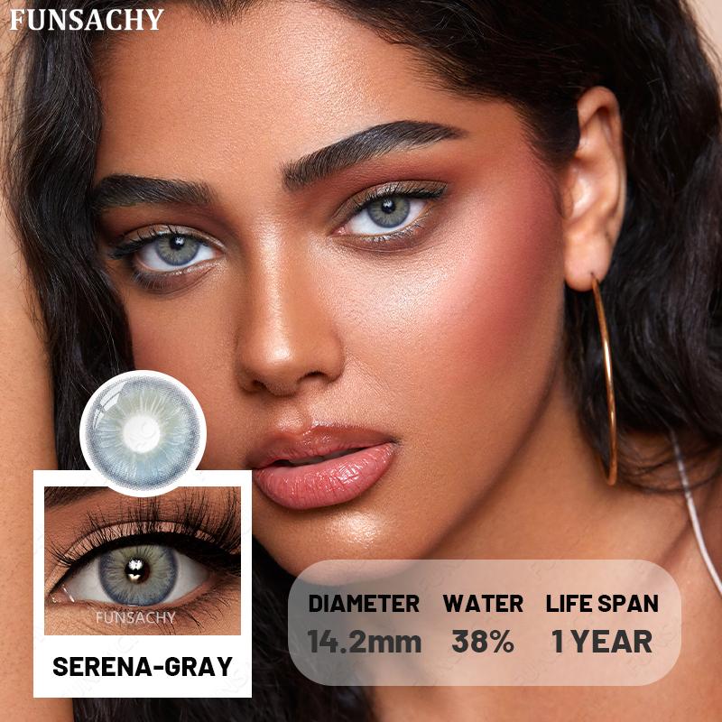 FUNSACHY 1 Pair Natural Blue Contact Lenses for Eyes Korean Fashion Color Eye Contacts Cosmetics Eye Makeup High Quality Lenses