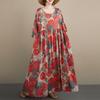 DIMANAF New 2026 Summer Beach Long Dress Women Plus Size Vintage Lady Loose Oversize Maxi Floral Print Cotton