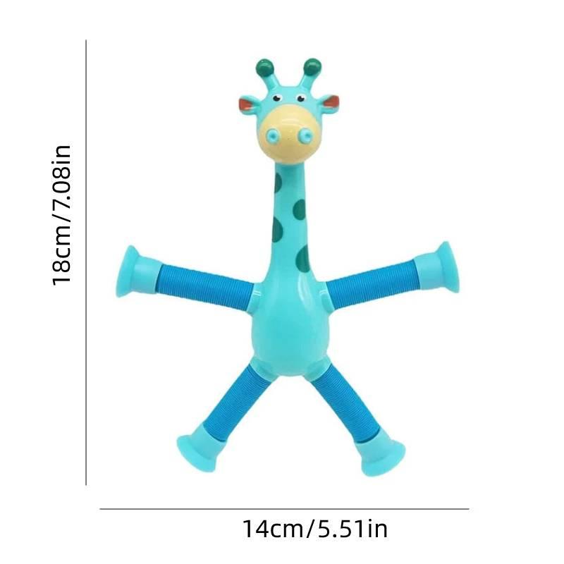 Stretchable Giraffe Toy With Suction Cup And Expandable Neck
