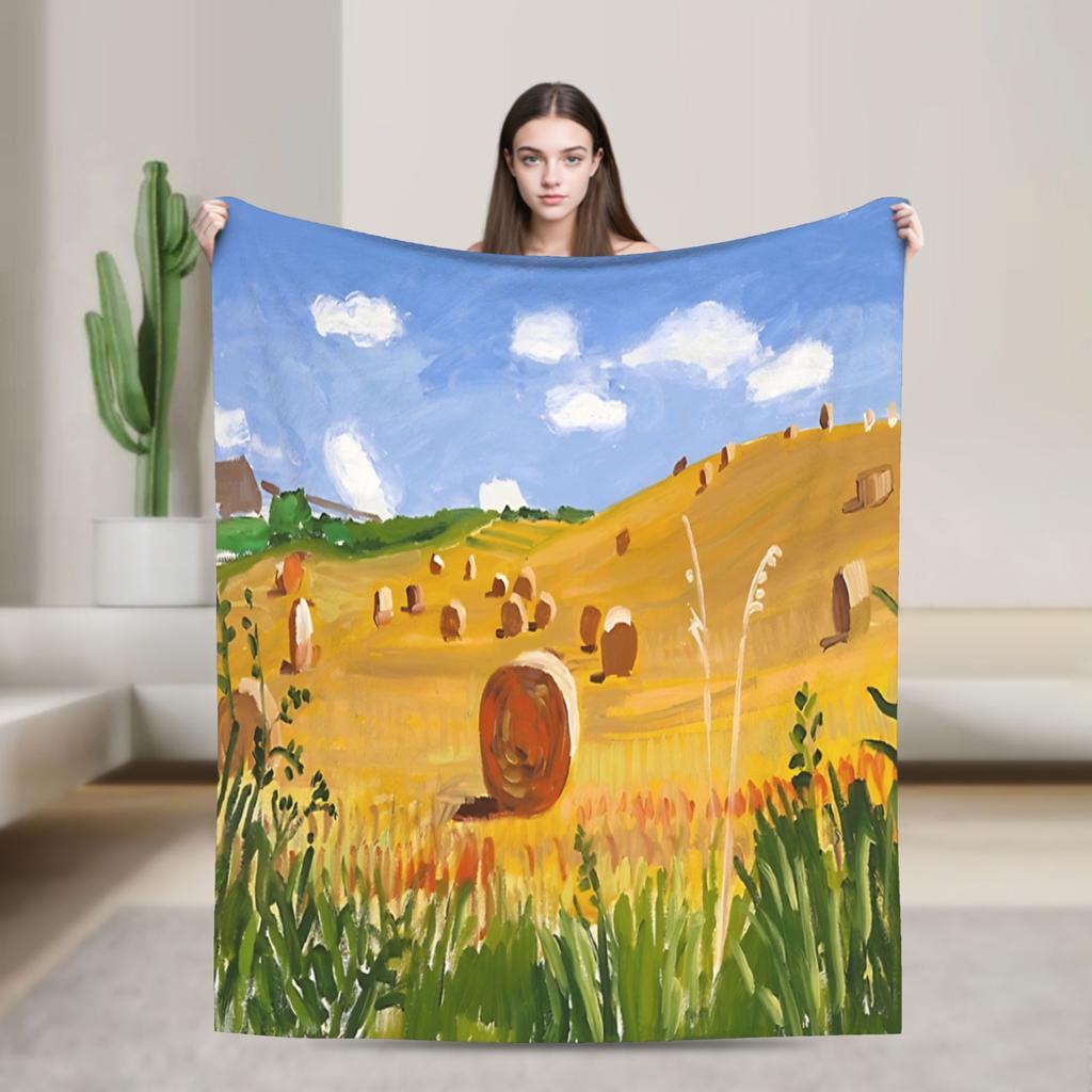 David Hockney Early Spring Lone Tree Blanket Quality Soft Throw Blanket Winter Girls Boys Living Room Fashion Bedspread