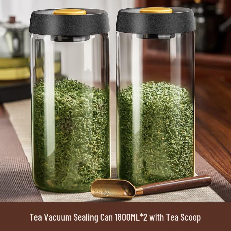 Glass Vacuum Sealed Portable Tea Storage Jar