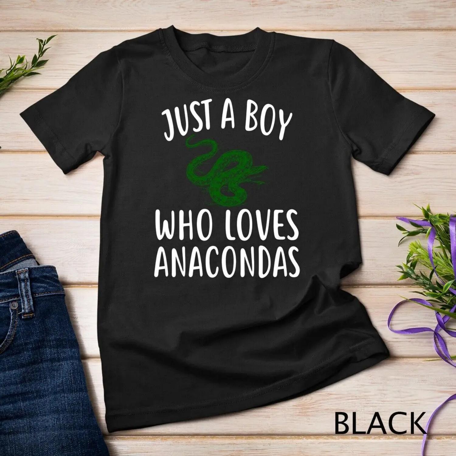 Just A Boy who loves ANACONDAS T Shirt Funny ANACONDA S бежевый