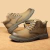 Retro Outdoor Work Ankle Boots for Men Fashion Casual Autumn Winter Cow Leather Boots Male New Designer Platform Shoes Man