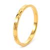 6-10 Size Gold Color Engraved Stainless Steel Ring, Suitable for Women's Simple Daily Wear, Holiday Party Jewelry Gifts