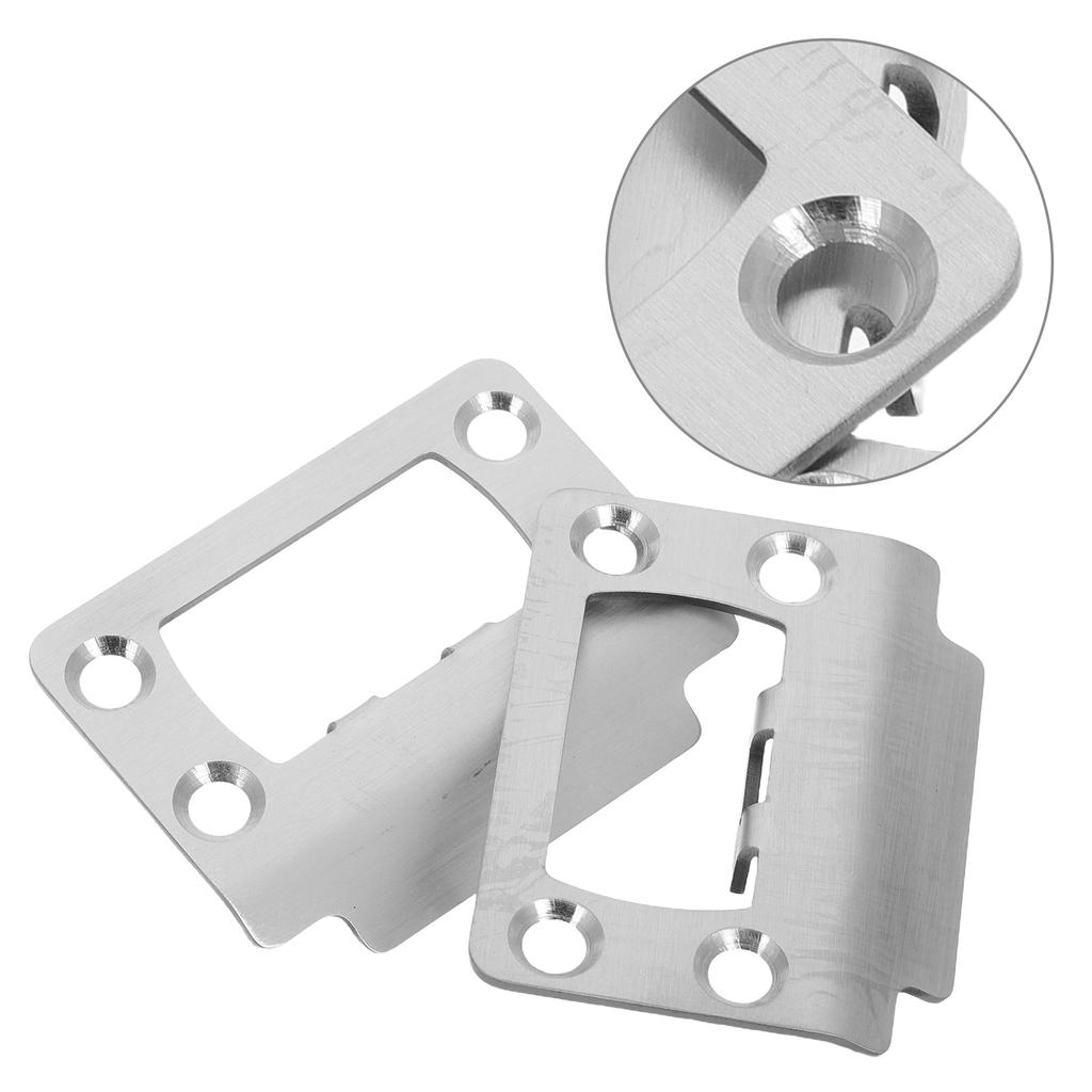 1 Set Stainless Steel Door Striker Plate Extender Repair Security Reinforcement Plate For Interior Exterior Door
