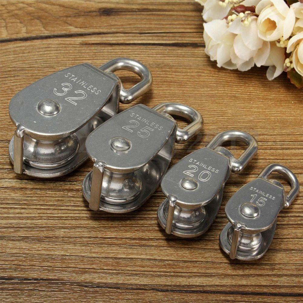 In Traction Loading Fixed 304 Sheave Swivel Block Single Wheel Stainless Steel Rope Pulley