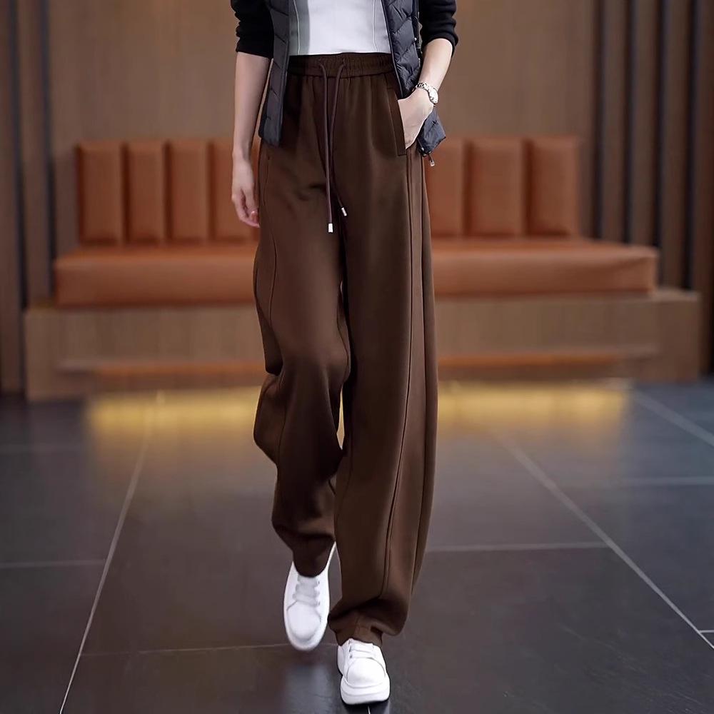 

Women s High-Waisted Wide-Leg Velvet Pants - New Autumn/Winter 2025, Loose Casual Fit 32/4XL (145-155 lbs)