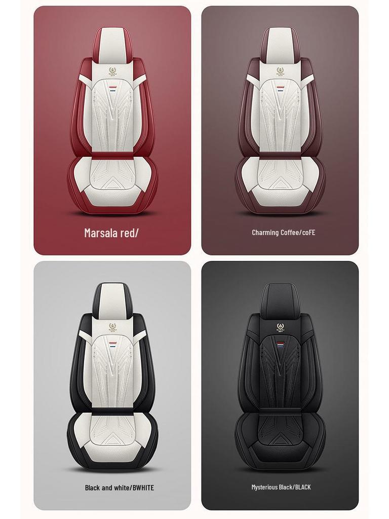 Universal Nappa Leather Car Seat Cushion - Full Coverage & Comfortable, Fits Five-Seat Cars for All Seasons
