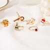 6pcs Fashion Christmas Tree Santa Claus Christmas Ring Rings Holiday Gifts Adjustable Size