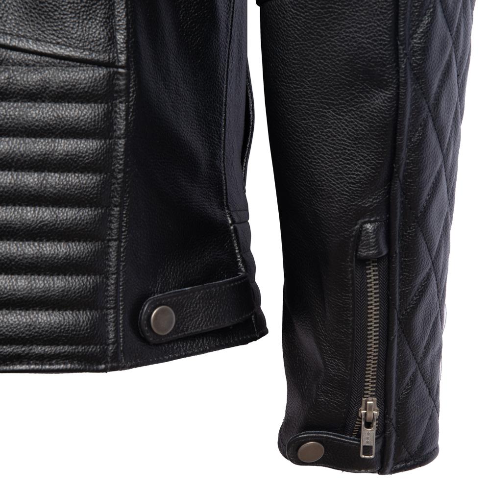Black Motorcycle Jackets Genuine Cowhide Leather Coats Men Leather Jacket Riding Biker Jackets For Men Clothing Winter