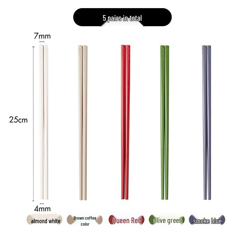 

Abay Household Alloy Chopsticks - 20 Pairs (4x5 Mixed-Color Packs)