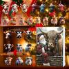 Yousheng Highland Cow Ornaments Advent Calendar 2025 24 Days Christmas Countdown Calendar with Cartoon Cows Ornament for Xmas Tree Decor