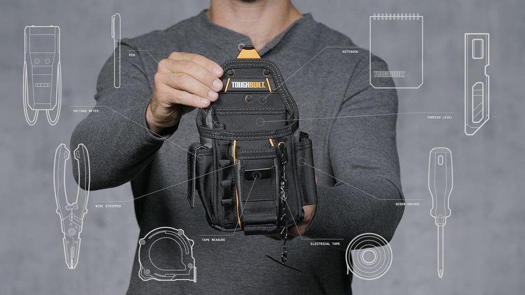 KNICKS TOUGHBUILT Mažas juodas TB-CT-34 Elektriko krepšys, Poliesteris,